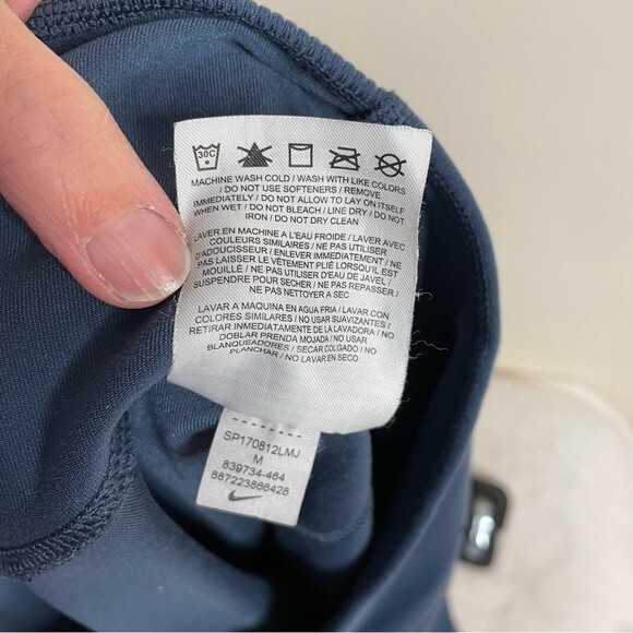 Nike Power Legend Leggings Veneer Training Capri Mesh Blue Black Size Medium - Picture 7 of 10